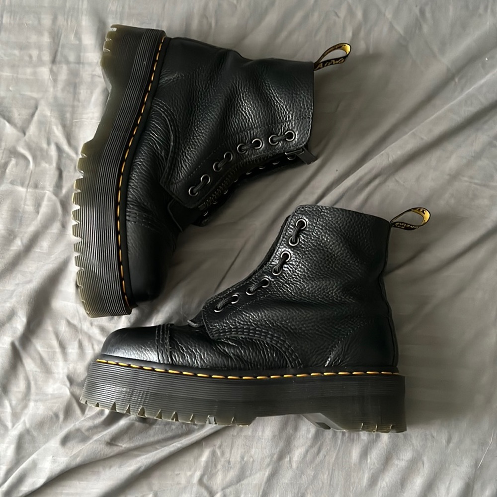 SINCLAIR MILLED NAPPA LEATHER PLATFORM BOOTS